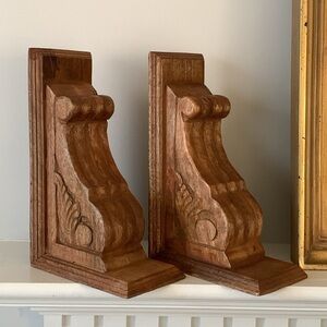 Set of 2 pcs Carved wooden corbels Corbels Bracket wall decor home new kitchen‎
